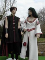 Les costumes mdivaux de Dame Amandine et Sieur Marc pour leur mariage mdival