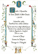 Menu de mariage calligraphi et  enlumin