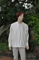 Chemise mdivale en soie sauvage ivoire