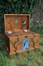 Coffre-urne elfique pour mariage, décoration seigneur des anneaux