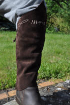 Chaps en cuir velours marron