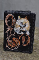 Portefeuille en cuir personnalis, motif chien