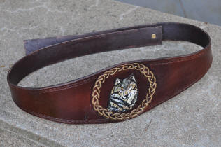 Ceinture style viking avec motif tte de loup