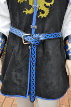 Ceinture mdivale noire avec tresse celtique bleu