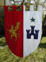 Etendard, bannire, oriflamme, cu, blason, armoiries