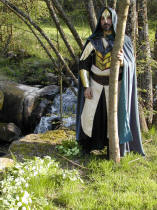 Costume d'elfe guerrier, cape, tunique et casque